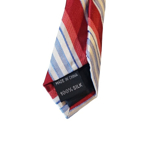 Arrow Mens Necktie Tie Red White Blue Striped Silk Neck Tie Career - Picture 8 of 11